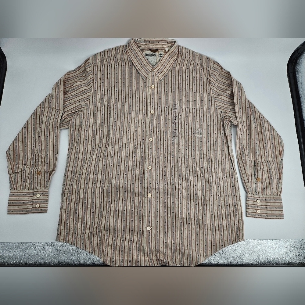 NWT Timberland RELAXED FIT sz XXL FALL COLORS Button Down Dress Casual SHIRT